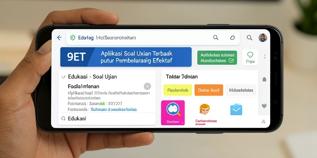 Tampilan antarmuka aplikasi Soal Ujian 9ET yang menarik dan informatif.