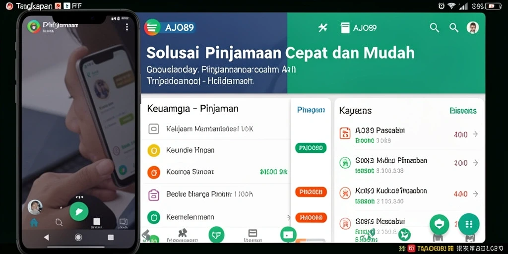 Tampilan antarmuka AJO89 untuk pengajuan Pinjaman yang sederhana.
