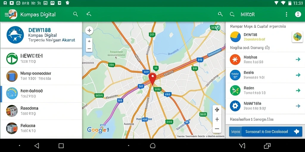 Screenshot utama DEWI188 menampilkan antarmuka Kompas Digital yang intuitif dan informatif.
