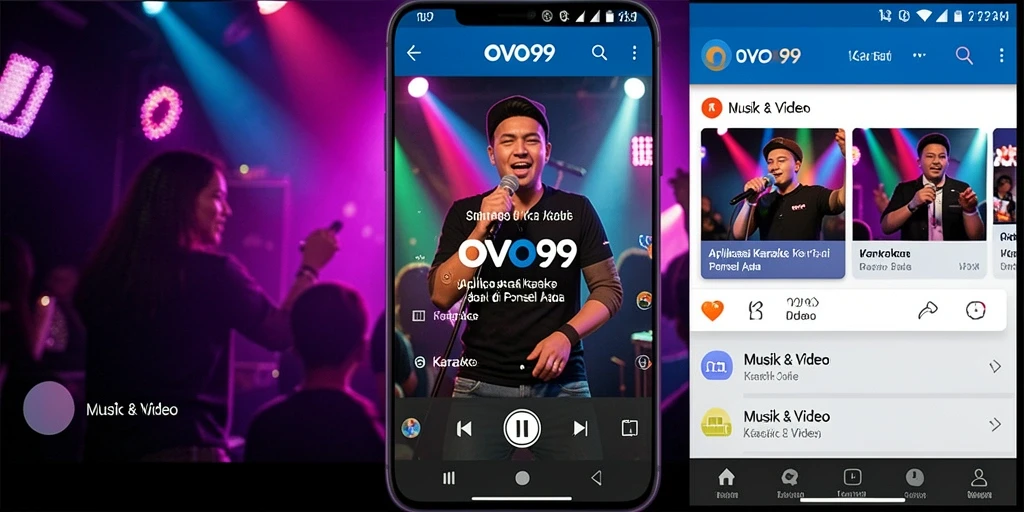 Tampilan antarmuka OVO99 yang menarik untuk pengalaman karaoke.