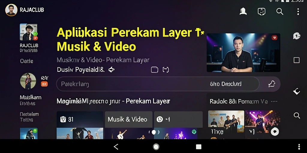 Tampilan antarmuka RAJACLUB saat merekam layar dengan fitur-fitur lengkap.