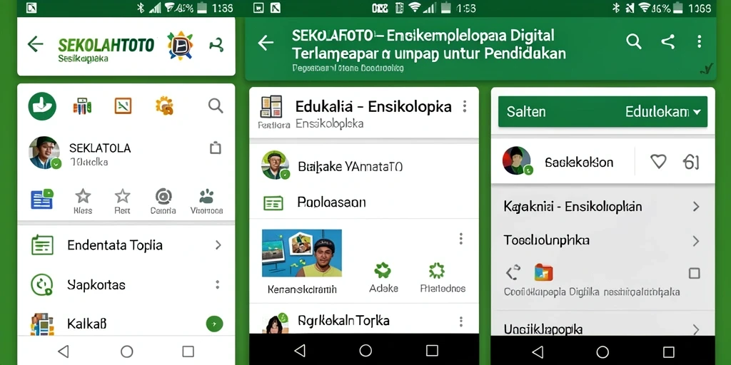 Antarmuka aplikasi SEKOLAHTOTO yang ramah pengguna dan informatif.