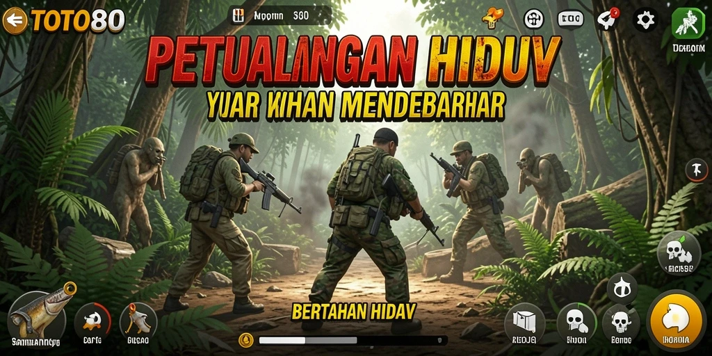 Tampilan antarmuka game Bertahan Hidup yang menarik dan interaktif.