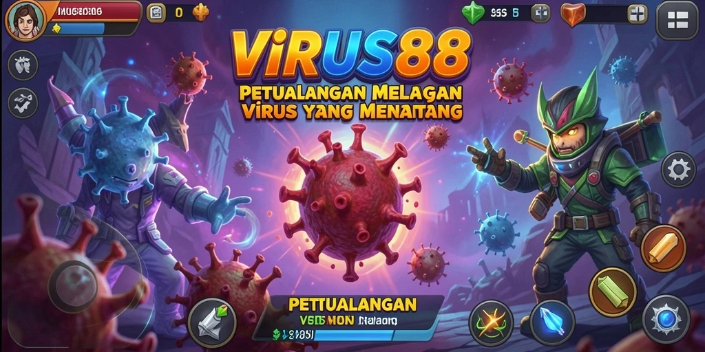Tampilan antarmuka VIRUS88 yang menarik dan fungsional.