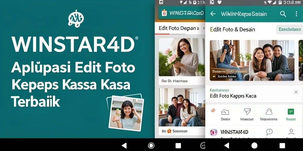 Tampilan utama aplikasi WINSTAR4D dengan berbagai efek Edit Foto Kertas Kaca.