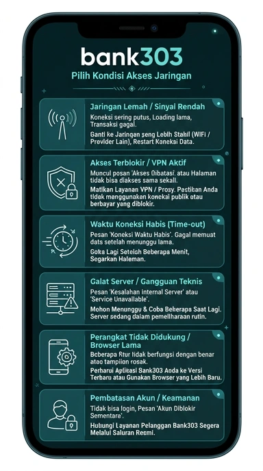 Tampilan link alternatif bank303