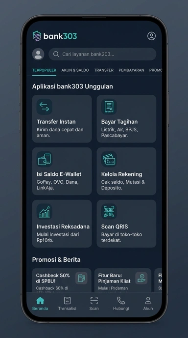 Tampilan katalog aplikasi bank303